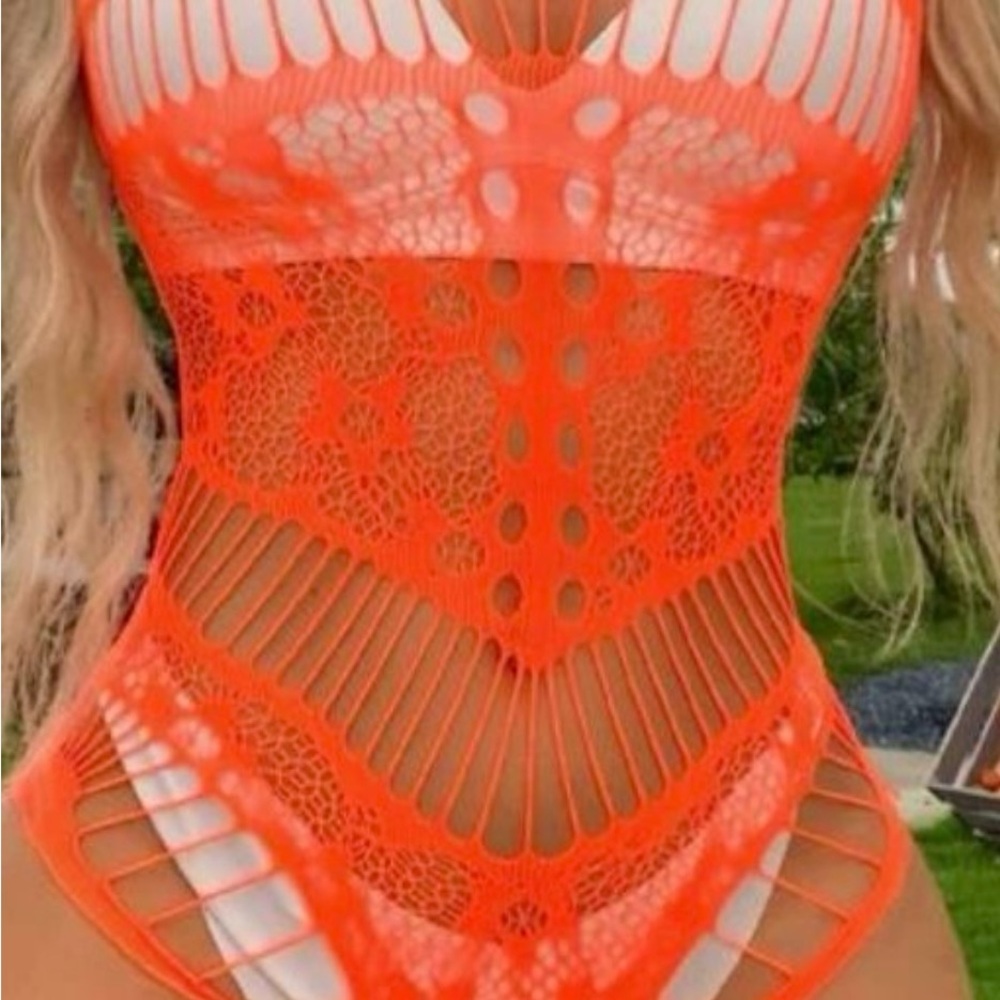 Vibrant Orange Swim Coverup